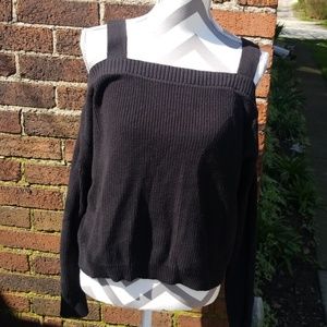 Express women's cold shoulder cropped sweater